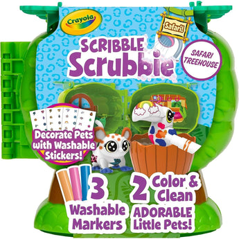 Crayola Scribble Scrubbie Pets Safari Treehouse, Toy Storage Case, Gift For Boys