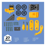Discovery Mindblown Take Apart DIY Excavator Construction 27-piece Set STEM Toy for Early Engineering, Science Kit for Kids
