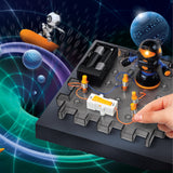 Discovery Mindblown Circuitry Action Experiment Set with black robot spinner, LED light, and battery module.