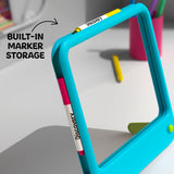 Discovery Neon Glow Tablet, a turquoise light-up art board with built-in marker storage for three neon markers.