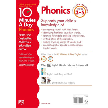 Dk Publishing 10 Minutes A Day Phonics Ks1 | Home Learning Workbook - My Little Thieves