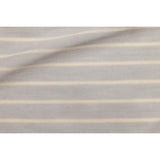 Ergobaby Aura sustainably sourced knit baby wrap in grey with light beige horizontal stripes.