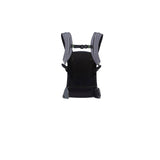 Ergobaby Away Graphic Grey carrier with black mesh panel, grey padded straps, and lime green accents.