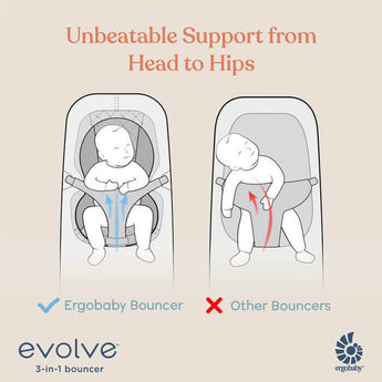 Ergobaby Evolve Bouncer Breathable Mesh | 3 In 1 Eco Baby Seat