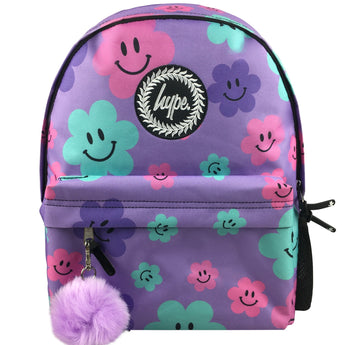 HYPE Purple Happy Flowers iconic backpack official image