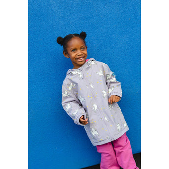 Holly And Beau Kids Color Changing Unicorn Raincoat | Waterproof Girls Coat