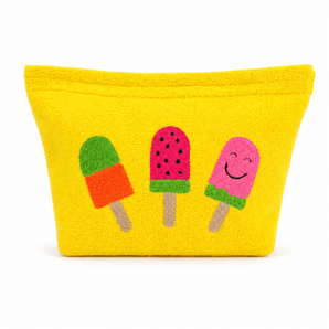 Kids Beach Towel Pouch 3 Icecream Yellow