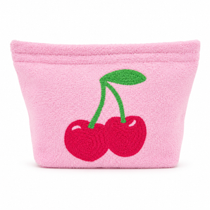 Kids Beach Towel Pouch Pink With Pink Cherry