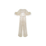 Junona Ivory Sequin Jumpsuit | Jumpsuit Girl