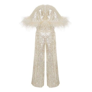 Junona Ivory Sequin Jumpsuit | Jumpsuit Girl