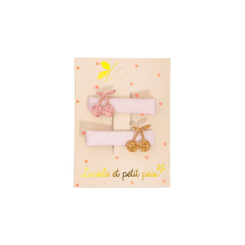 Luciole Et Petit Pois Charming Mini Cherry Hair Clips Whimsical Handmade Accessories | Hair Accessories