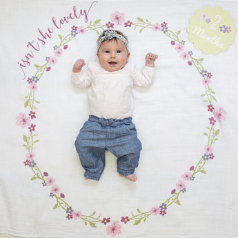 Lulujo Baby's First Year Milestone Blanket & Cards Set | Premium Muslin Gift - My Little Thieves