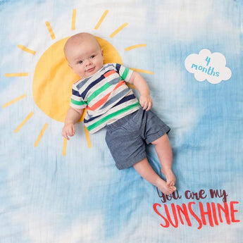 Lulujo Baby's First Year Milestone Blanket & Cards Set | Premium Muslin Gift - My Little Thieves
