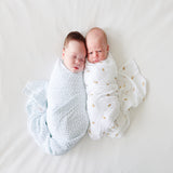 Lulujo Bamboo Muslin Swaddle Blankets 3 Pack | Baby Essentials Gift Set