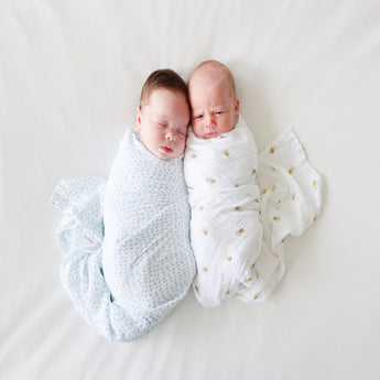 Lulujo Bamboo Muslin Swaddle Blankets 3 Pack | Baby Essentials Gift Set