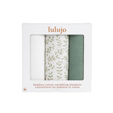 Lulujo Bamboo Muslin Swaddle Blankets 3 Pack | Baby Essentials Gift Set