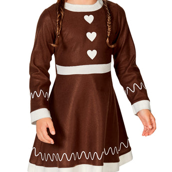 Mad Toys Kids Christmas Gingerbread Girl Costume | Sweet Holiday Dress Up