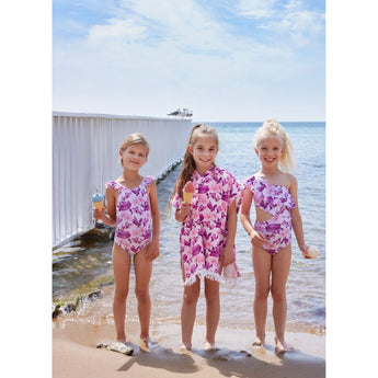 Marie Raxevsky Flower One Piece Pleated Swimwear | Swimwear Girl