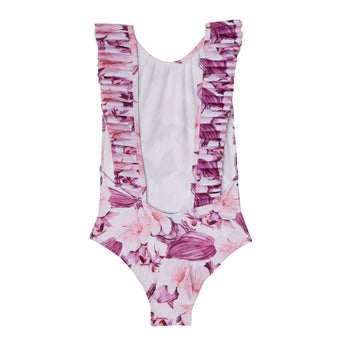 Marie Raxevsky Flower One Piece Pleated Swimwear | Swimwear Girl