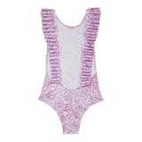 Marie Raxevsky Girls' Paisley Lillac One Piece Pleated Swimwear | Swimwear Girl