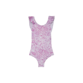 Marie Raxevsky Girls' Paisley Lillac One Piece Pleated Swimwear | Swimwear Girl