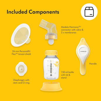Medela Harmony Flex Manual Breast Pump | Portable & Lightweight Pump
