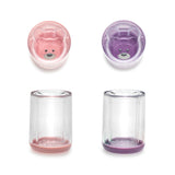 Melii Double Walled Bear Plastic Cup Purple & Pink 145ml 2 pcs