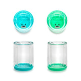 Melii Double Walled Bear Plastic Cup Turquoise & Green 145ml 2 pcs