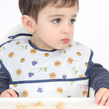 Melii Fold Up Bib with scoop White & Navy Bear 2 pcs