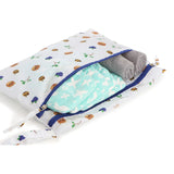 Melii - Multi Purpose Waterproof Wet Bag - White & Navy Bear