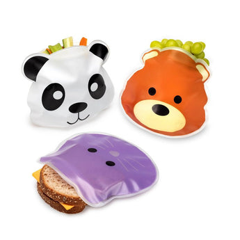 Melii Reusable Snack Bags 6 Pack Animals Design | Zip Closure Eco Friendly - My Little Thieves