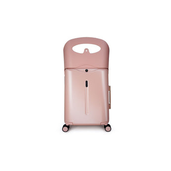 Pink MiaMily 24-inch check-in luggage, a multi-function ride-on suitcase with a top handle.
