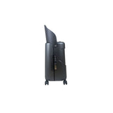 Dark gray 24-inch MiaMily check-in suitcase with a curved backrest for riding or seating.