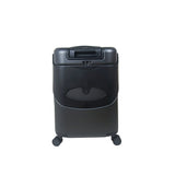 Dark grey MiaMily 24-inch check-in luggage with a ride-on seat feature and four wheels.