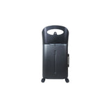 Dark grey MiaMily 24-inch check-in luggage with a ride-on seat and four wheels.