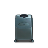 MiaMily 24-inch dark green hard-shell check-in luggage with a ride-on seat design and wheels.