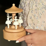 Mommy's Charms Personalized Wood Music Carousel Cherished Keepsake | Music Toys