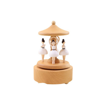 Mommy's Charms Personalized Wood Music Carousel Cherished Keepsake | Music Toys