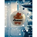 My Little Thieves Personalized Acryllic Christmas Gingerbread Girl Holiday Ornament Bauble | Christmas Ornament