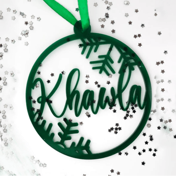 My Little Thieves Personalized Acryllic Snowflake Christmas Holiday Ornament Bauble | Gift Set
