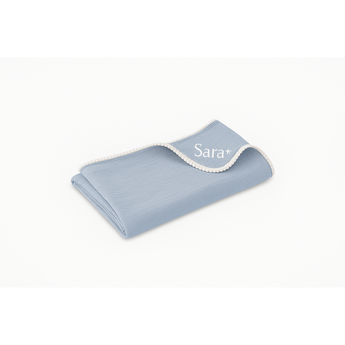 My Little Thieves Personalized Baby's Muslin Trim Blanket Soft & Customizable | Blankets