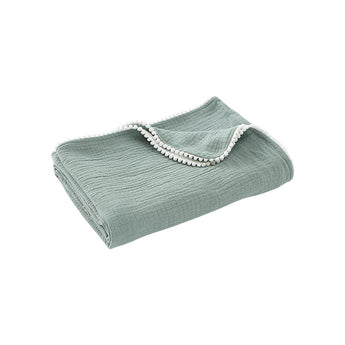 My Little Thieves Personalized Baby's Muslin Trim Blanket Soft & Customizable | Blankets