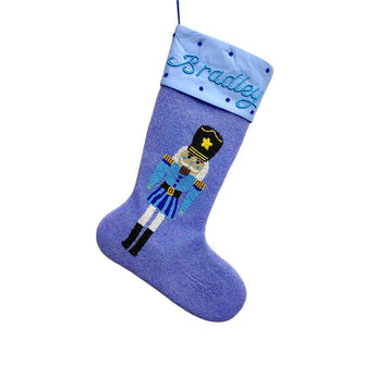 My Little Thieves Personalized Blue Nutcracker Stocking