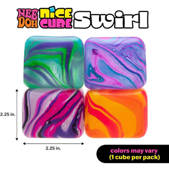 NEEDOH Nice Cube Swirl Super Squeeze! Orange/Pink/Yellow