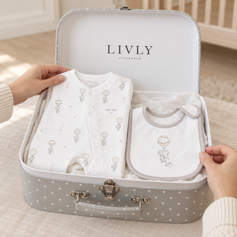 LIVLY Flying Elephants Footie & Bib Baby Gift Set
