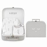 LIVLY Flying Elephants Footie & Bib Baby Gift Set