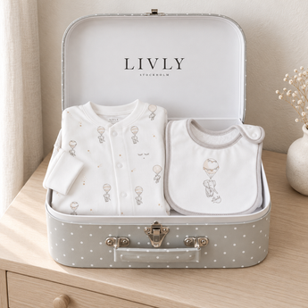 LIVLY Flying Elephants Footie & Bib Baby Gift Set