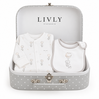 LIVLY Flying Elephants Footie & Bib Baby Gift Set