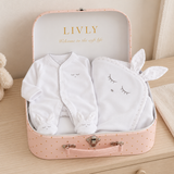 LIVLY Sleeping Cutie Footie & Blanket Gift Set – Pink Box
