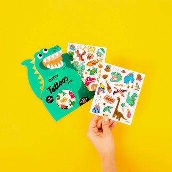 Omy Kids' Temporary Tattoos | Fun Dinosaur & Glow In The Dark Designs